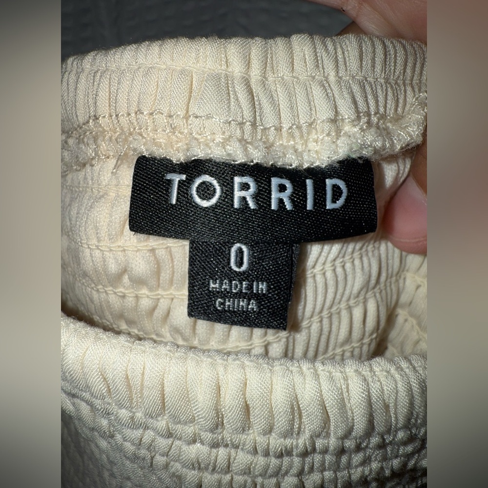 Torrid Size 0 Ivory Smocked Crochet Dress - Picture 7 of 8